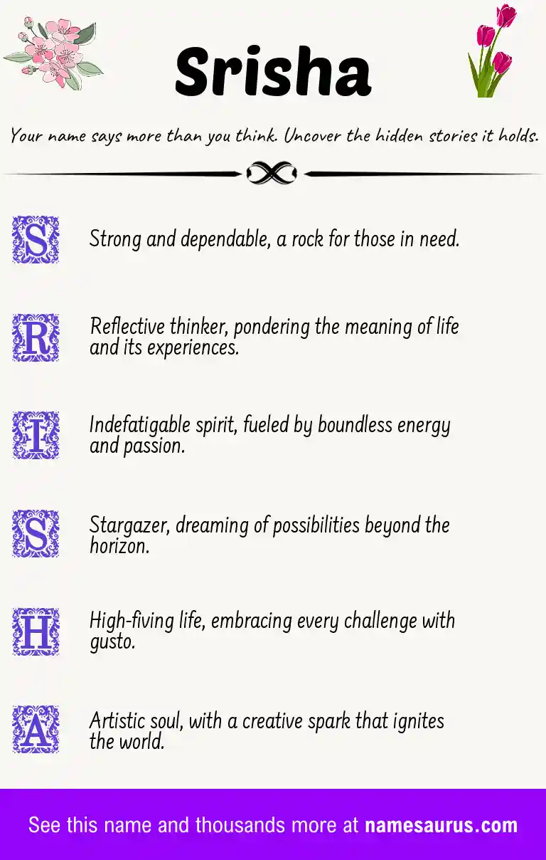 Acrostic poem about Srisha.
