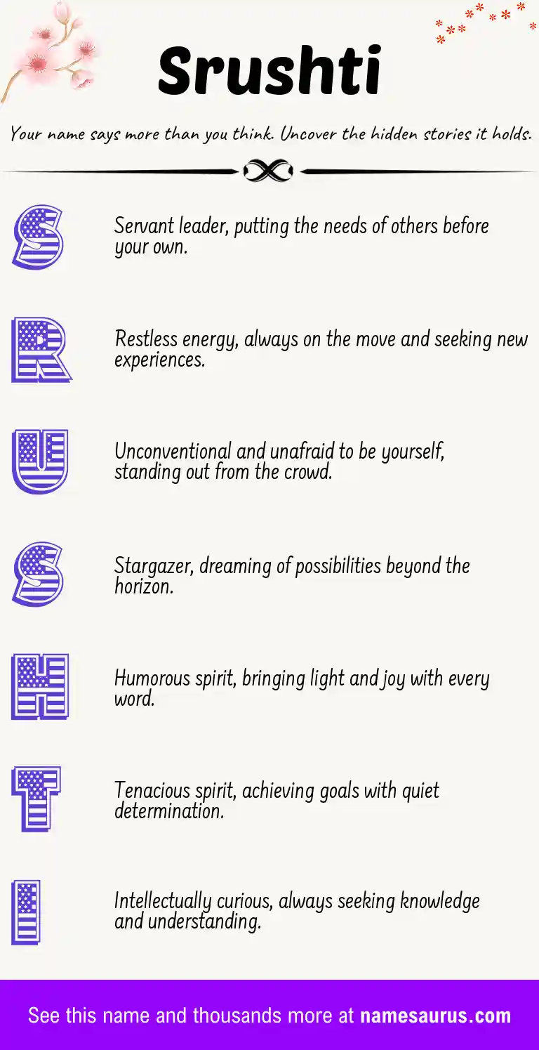 Acrostic poem about Srushti.