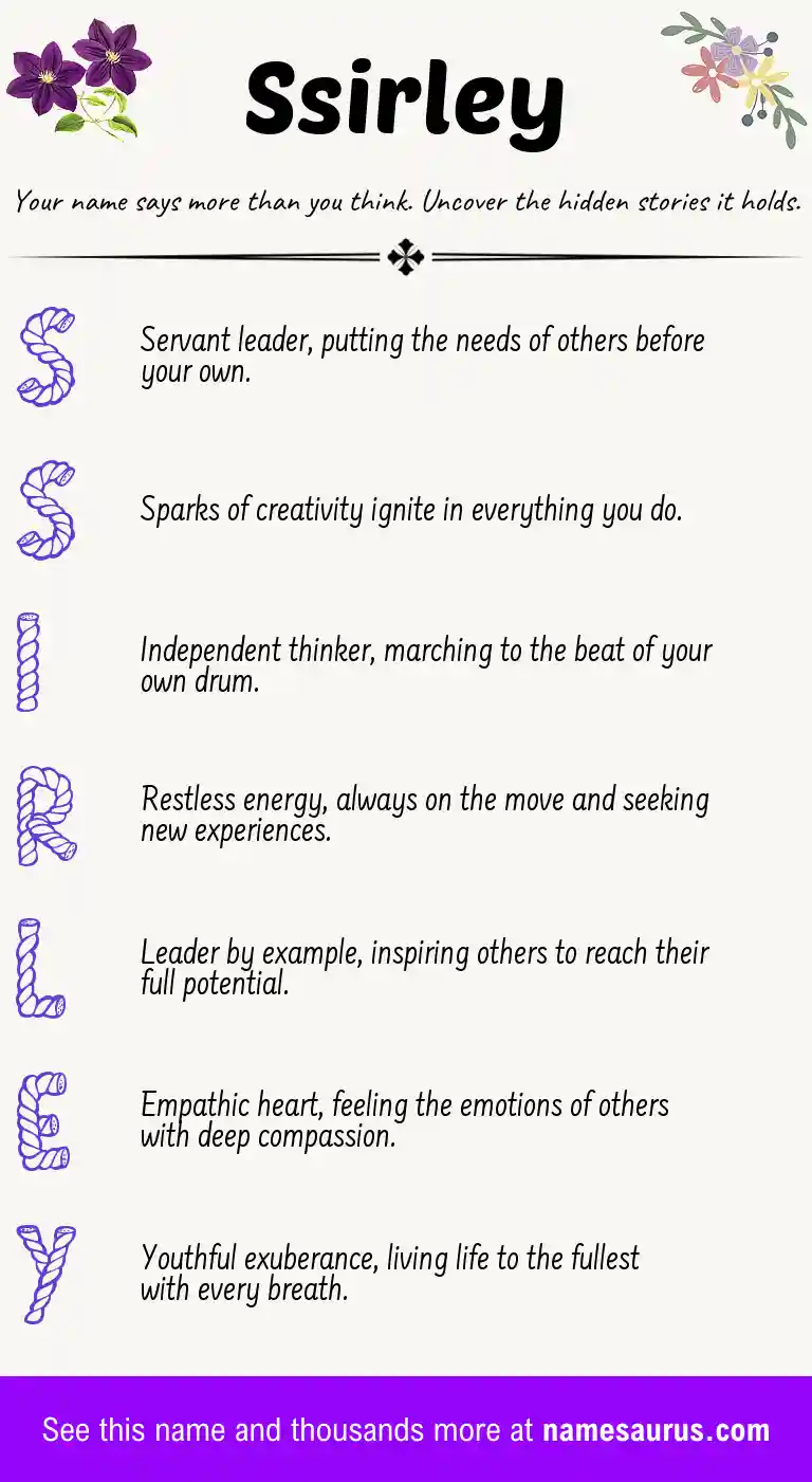 Acrostic poem about Ssirley.