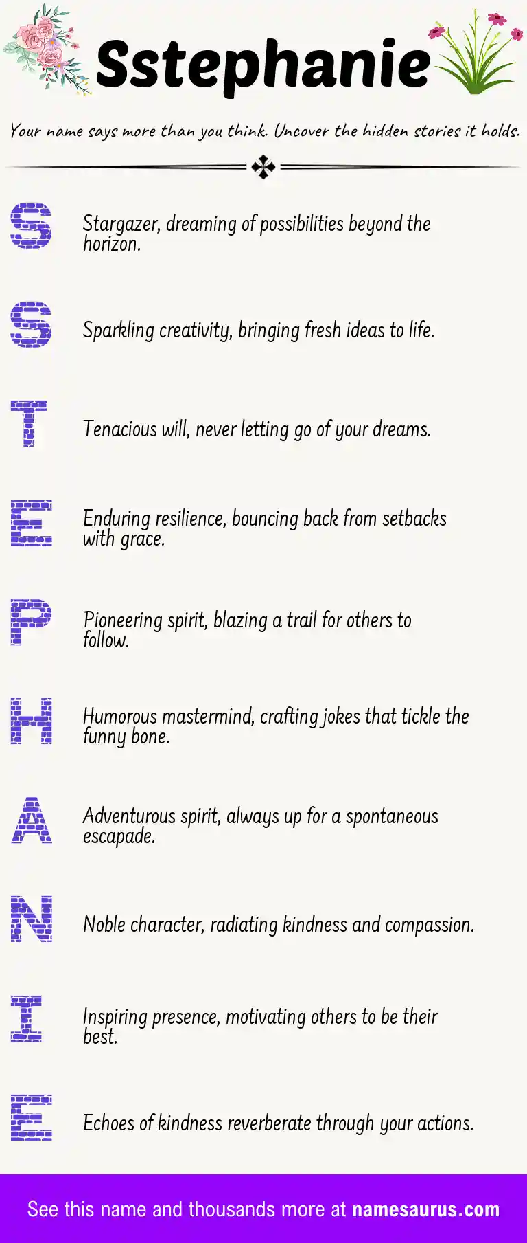 Acrostic poem about Sstephanie.