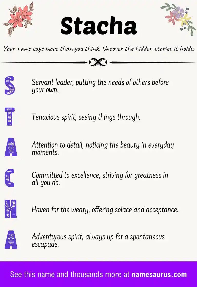 Acrostic poem about Stacha.