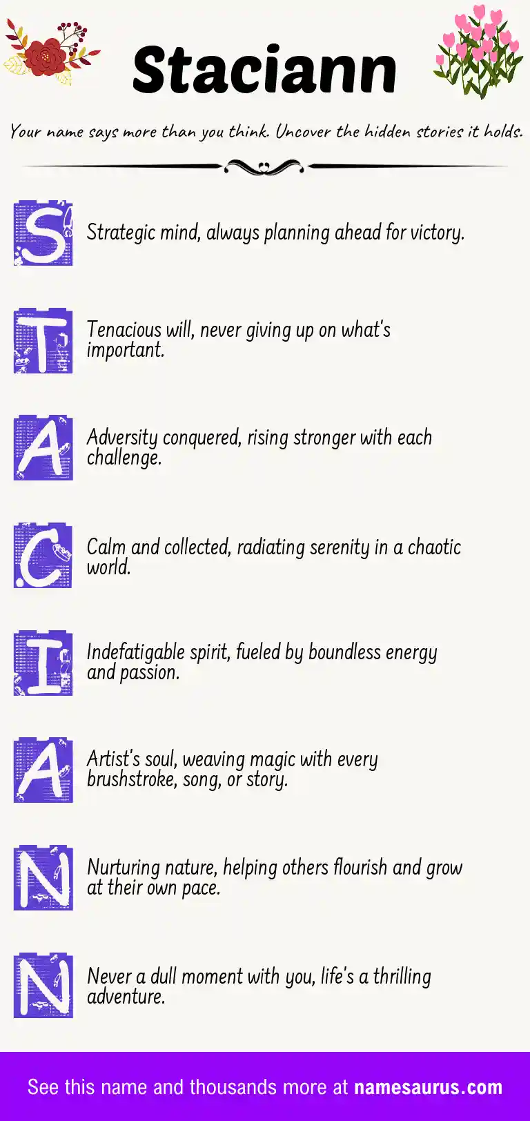 Acrostic poem about Staciann.