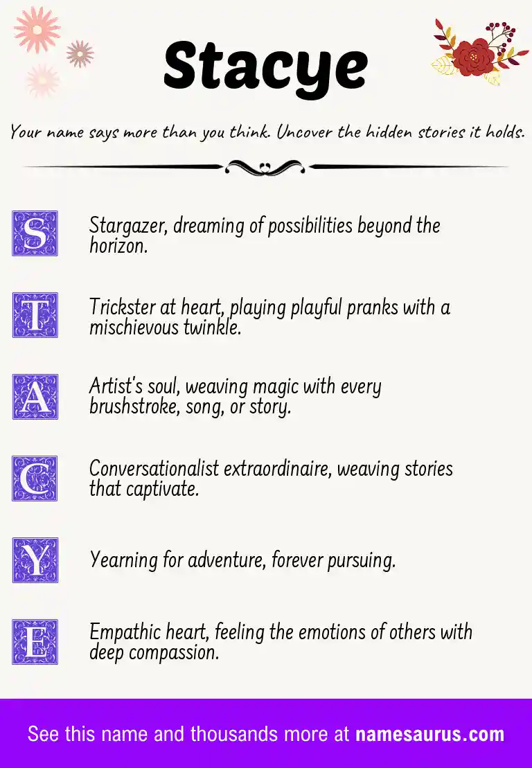 Acrostic poem about Stacye.