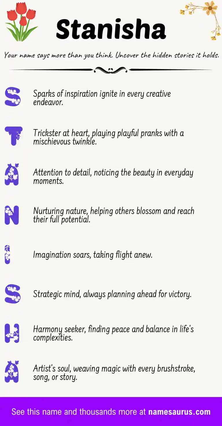 Acrostic poem about Stanisha.