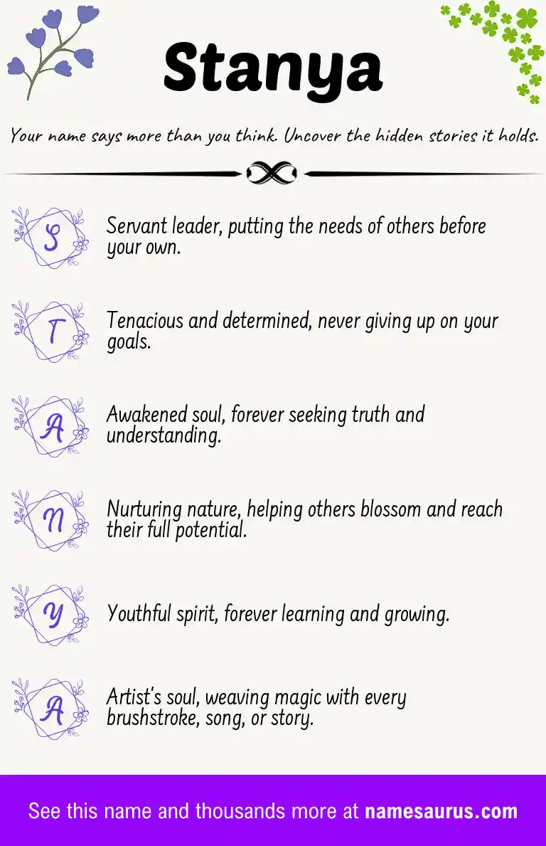 Acrostic poem about Stanya.