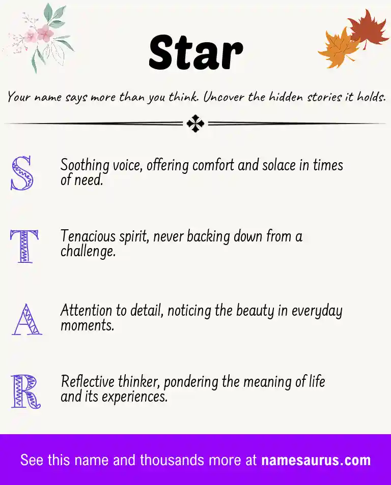 Acrostic poem about Star.