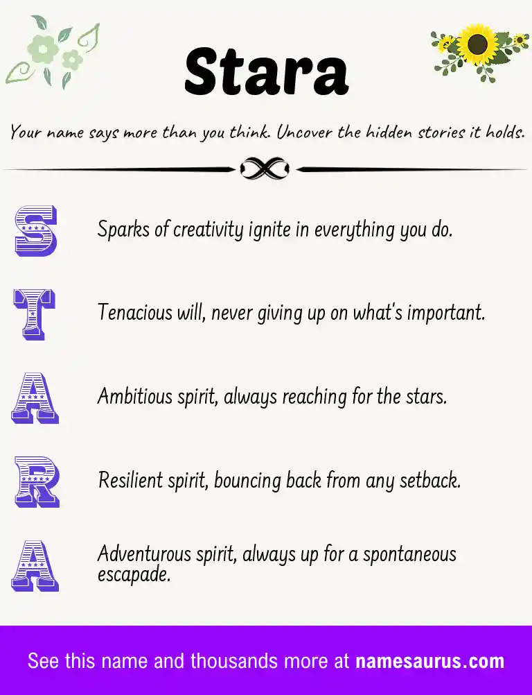 Acrostic poem about Stara.