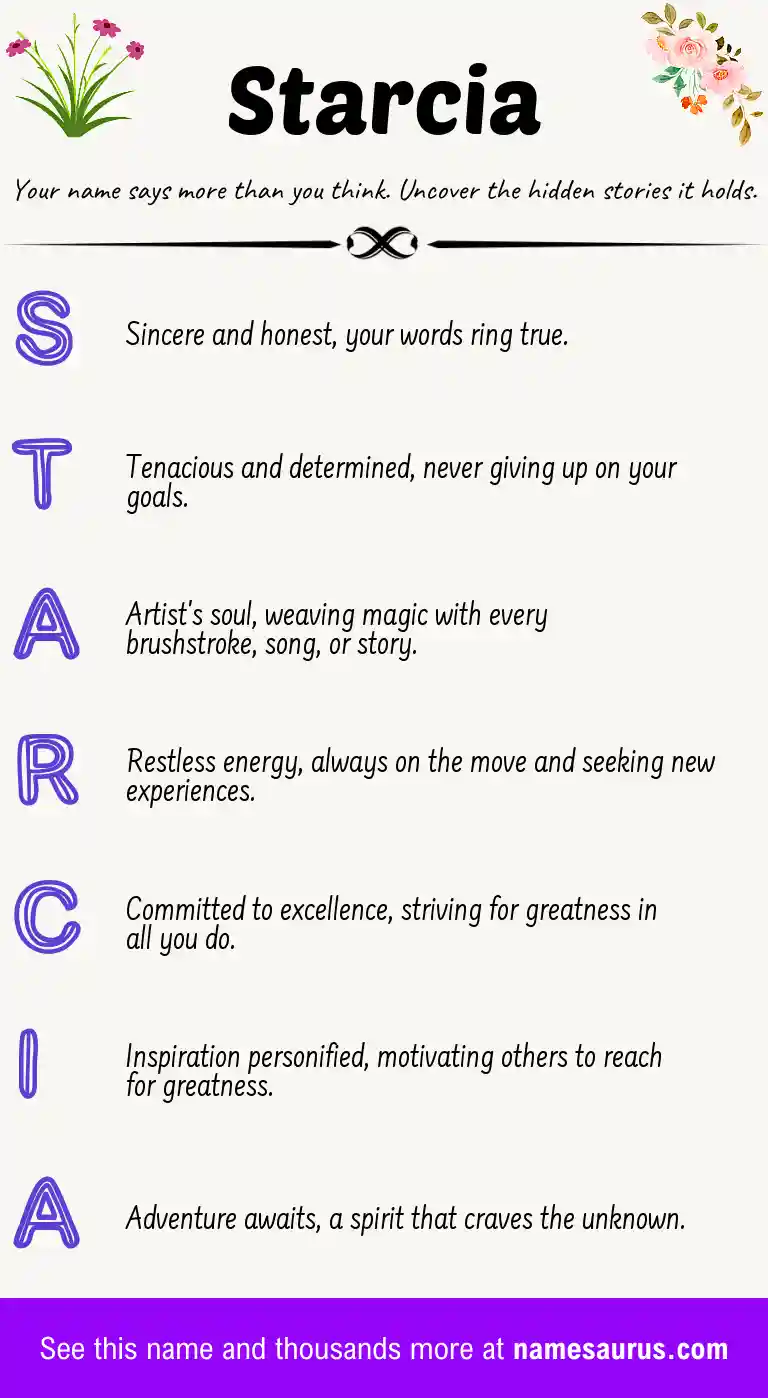 Acrostic poem about Starcia.