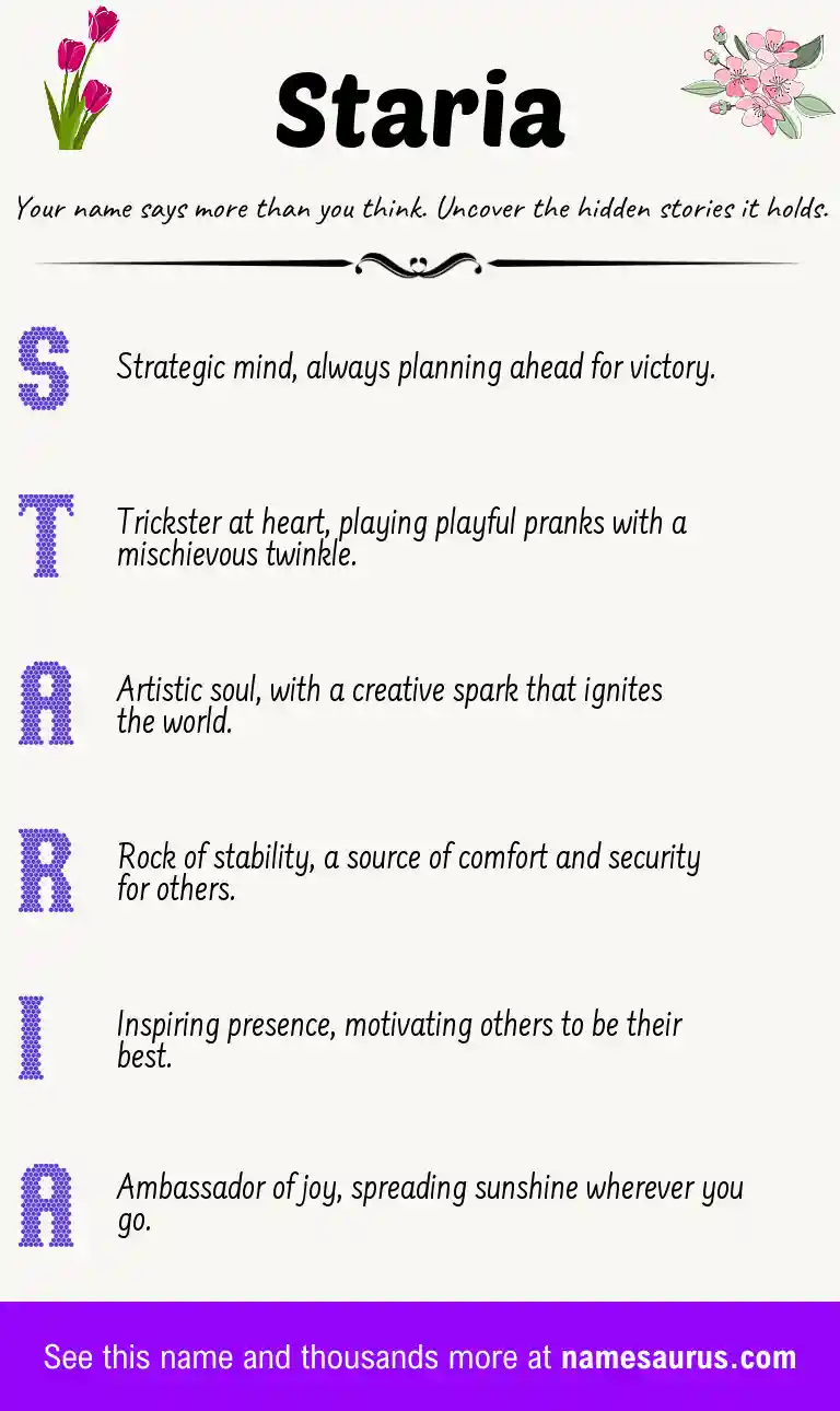 Acrostic poem about Staria.