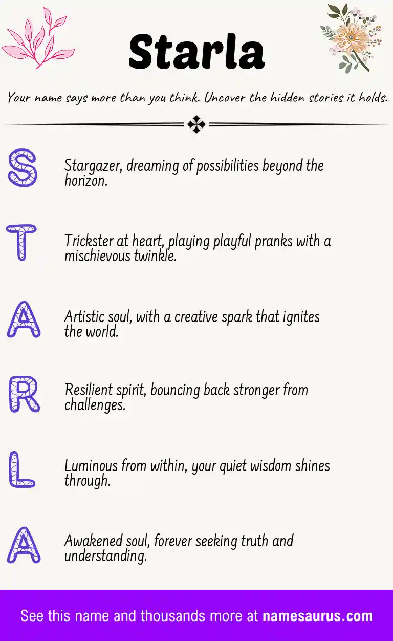 Acrostic poem about Starla.