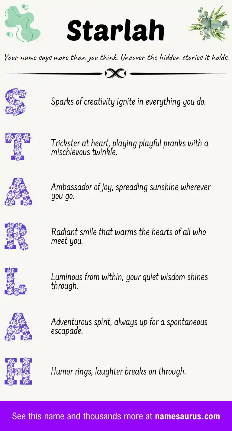 Acrostic poem about Starlah.
