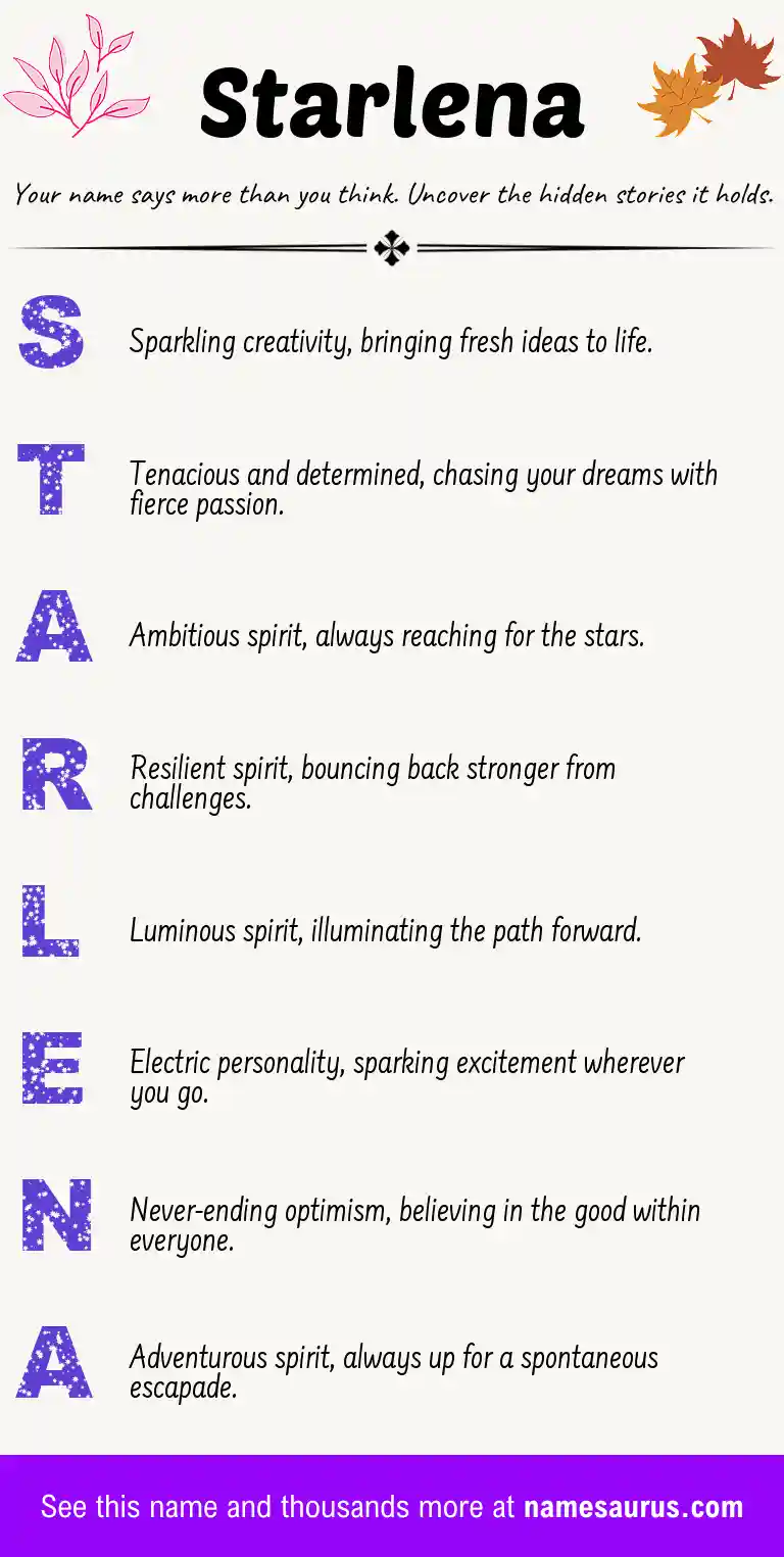 Acrostic poem about Starlena.