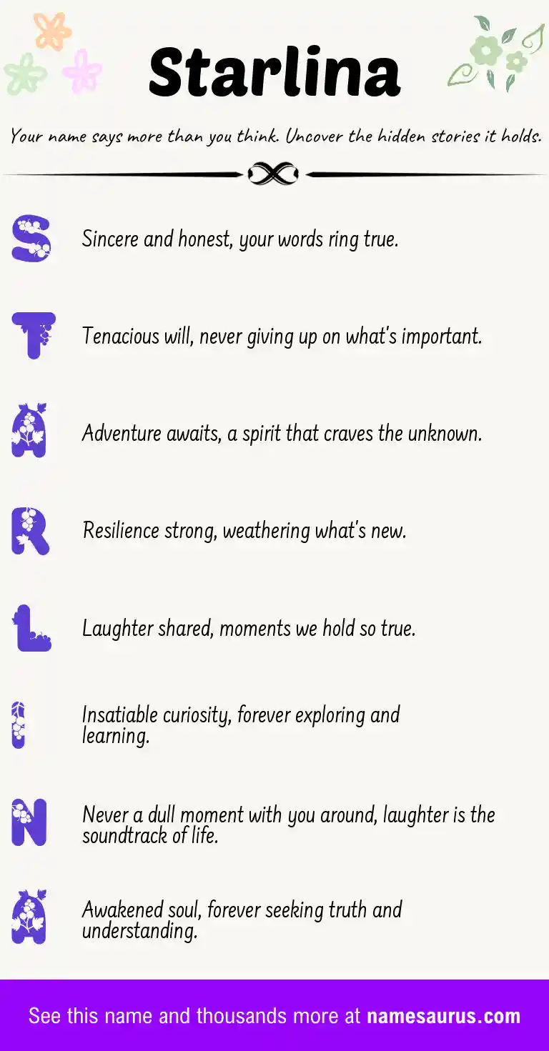 Acrostic poem about Starlina.