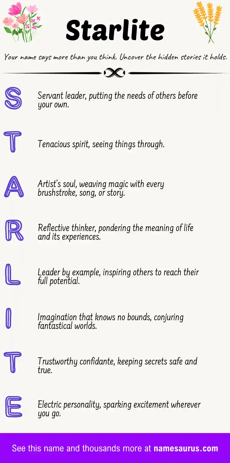 Acrostic poem about Starlite.