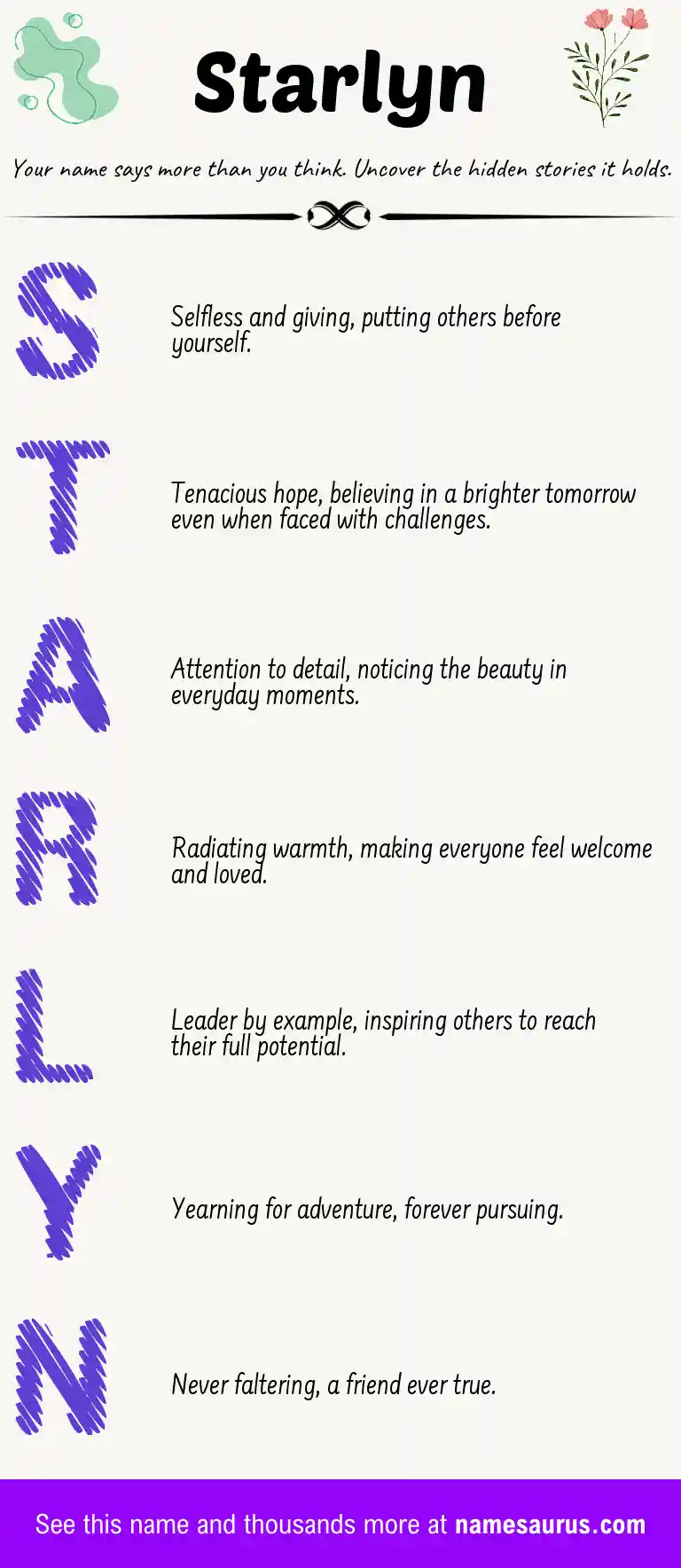 Acrostic poem about Starlyn.