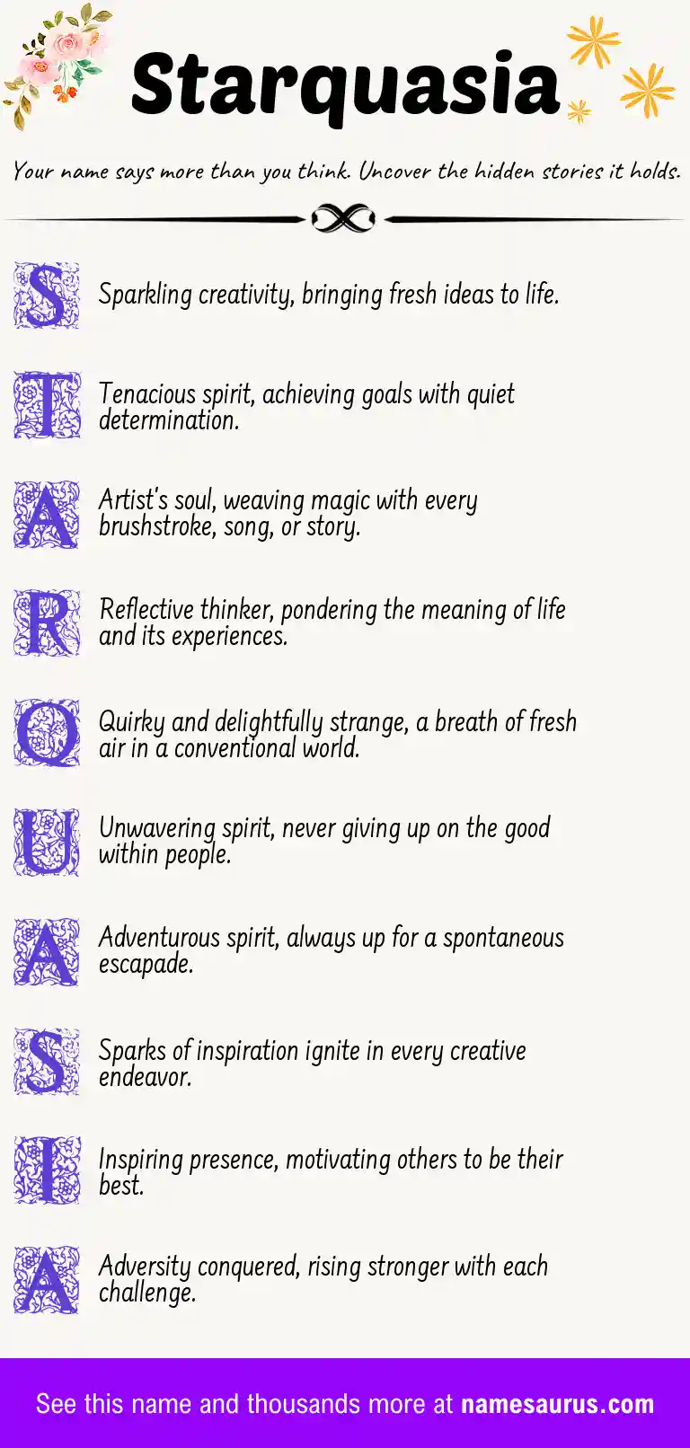 Acrostic poem about Starquasia.