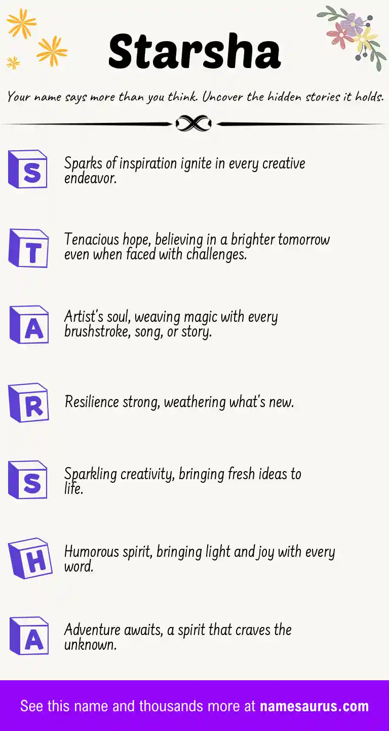 Acrostic poem about Starsha.
