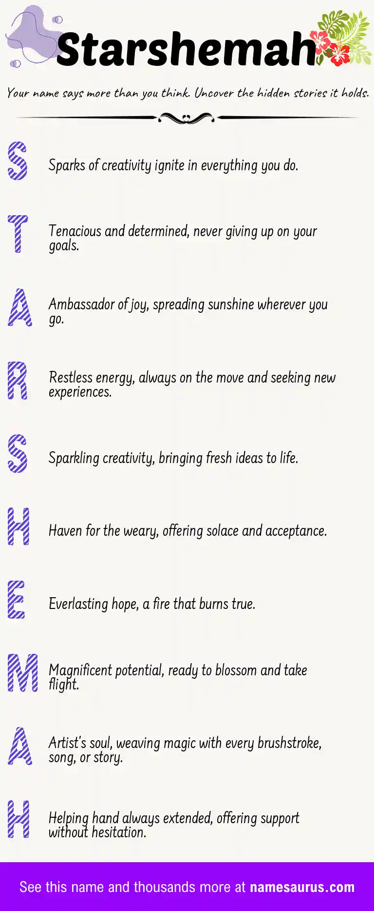 Acrostic poem about Starshemah.