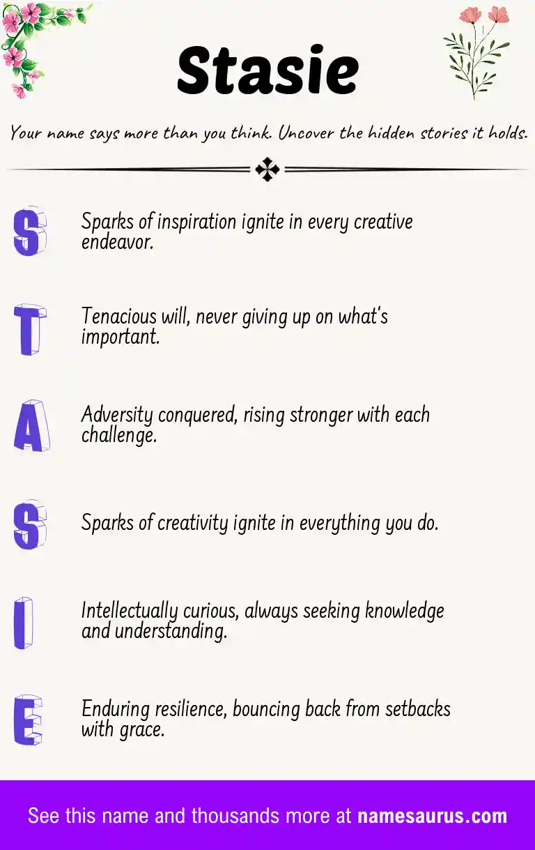 Acrostic poem about Stasie.