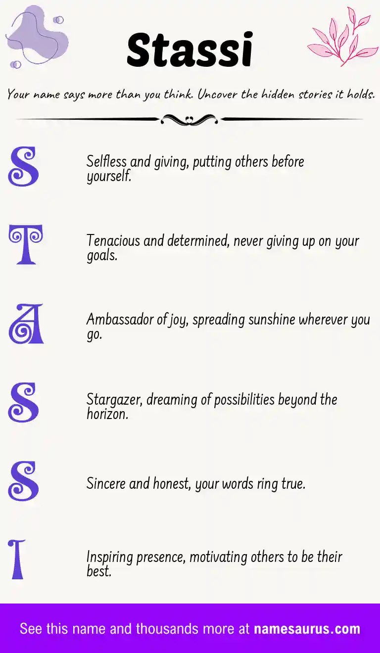 Acrostic poem about Stassi.