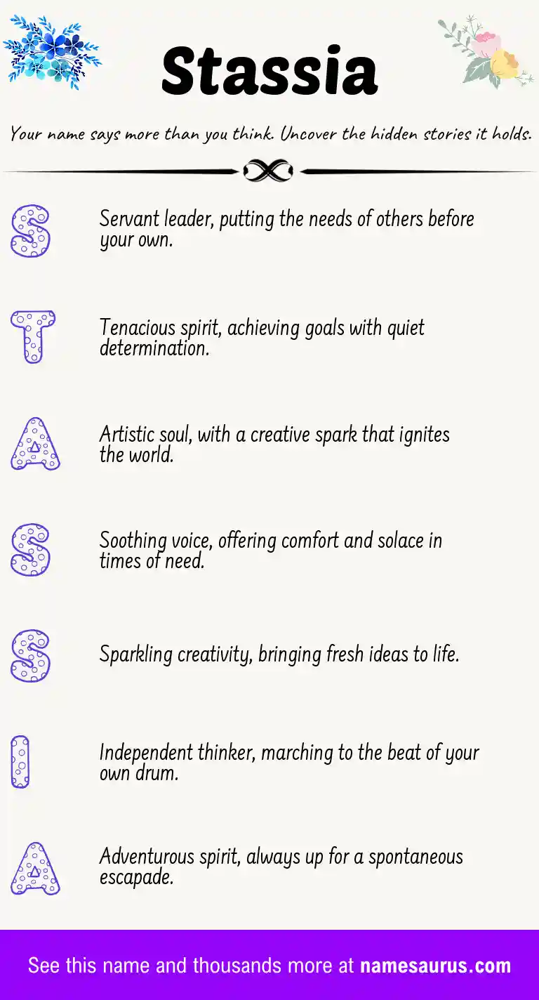 Acrostic poem about Stassia.