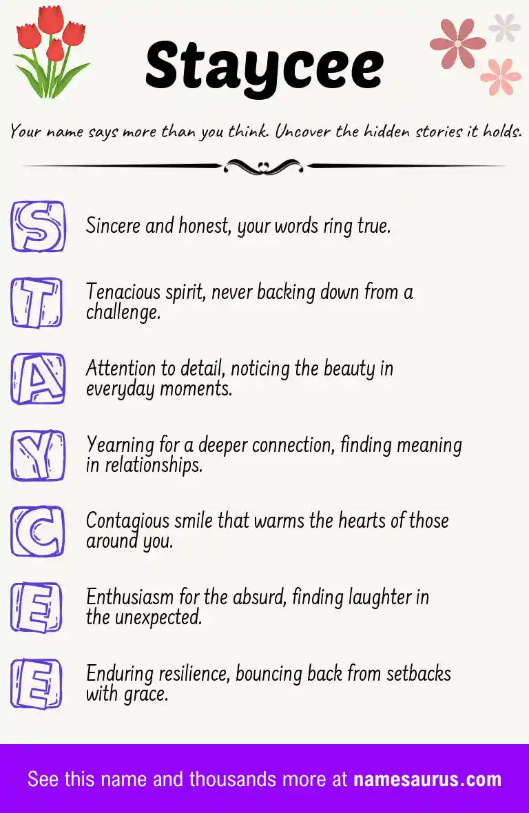Acrostic poem about Staycee.
