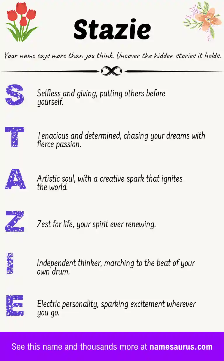 Acrostic poem about Stazie.