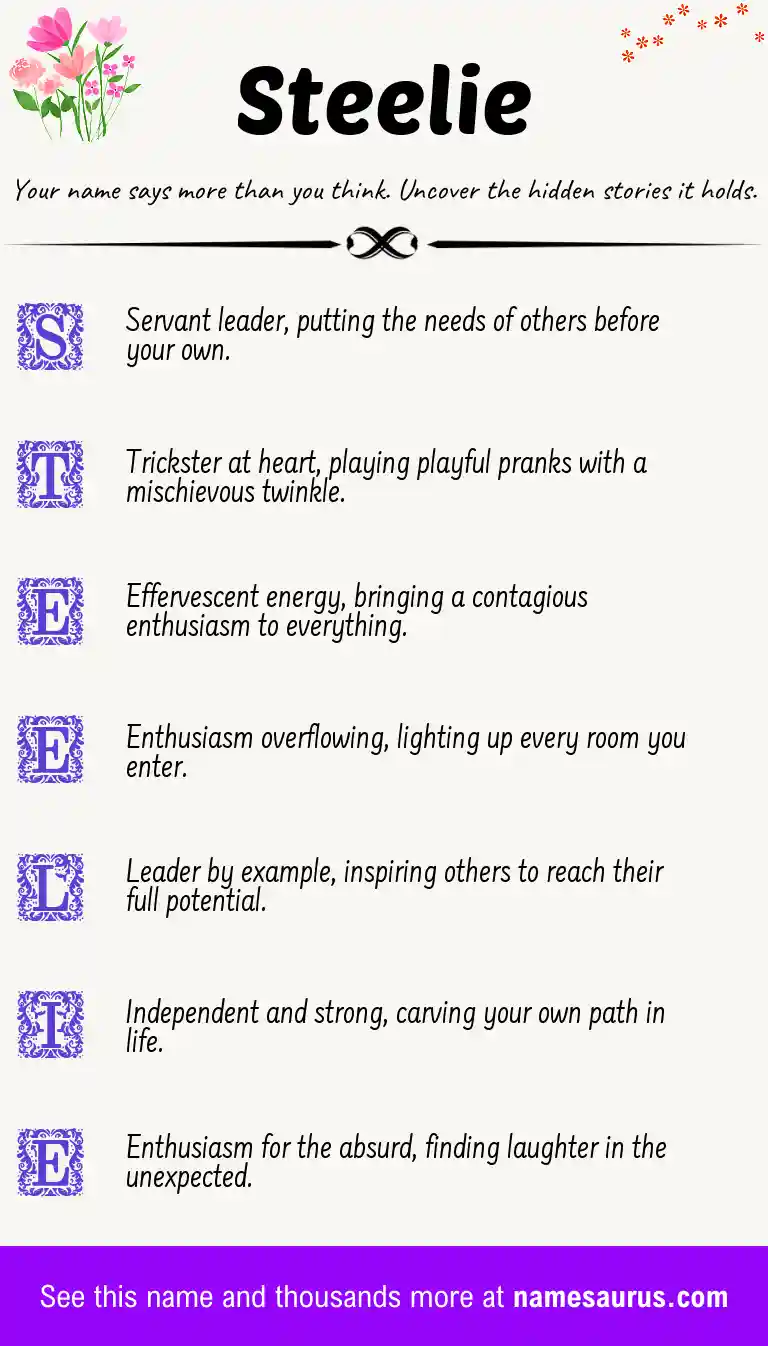Acrostic poem about Steelie.