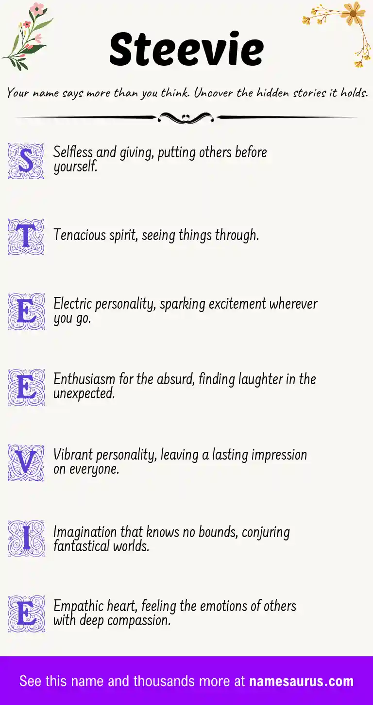 Acrostic poem about Steevie.
