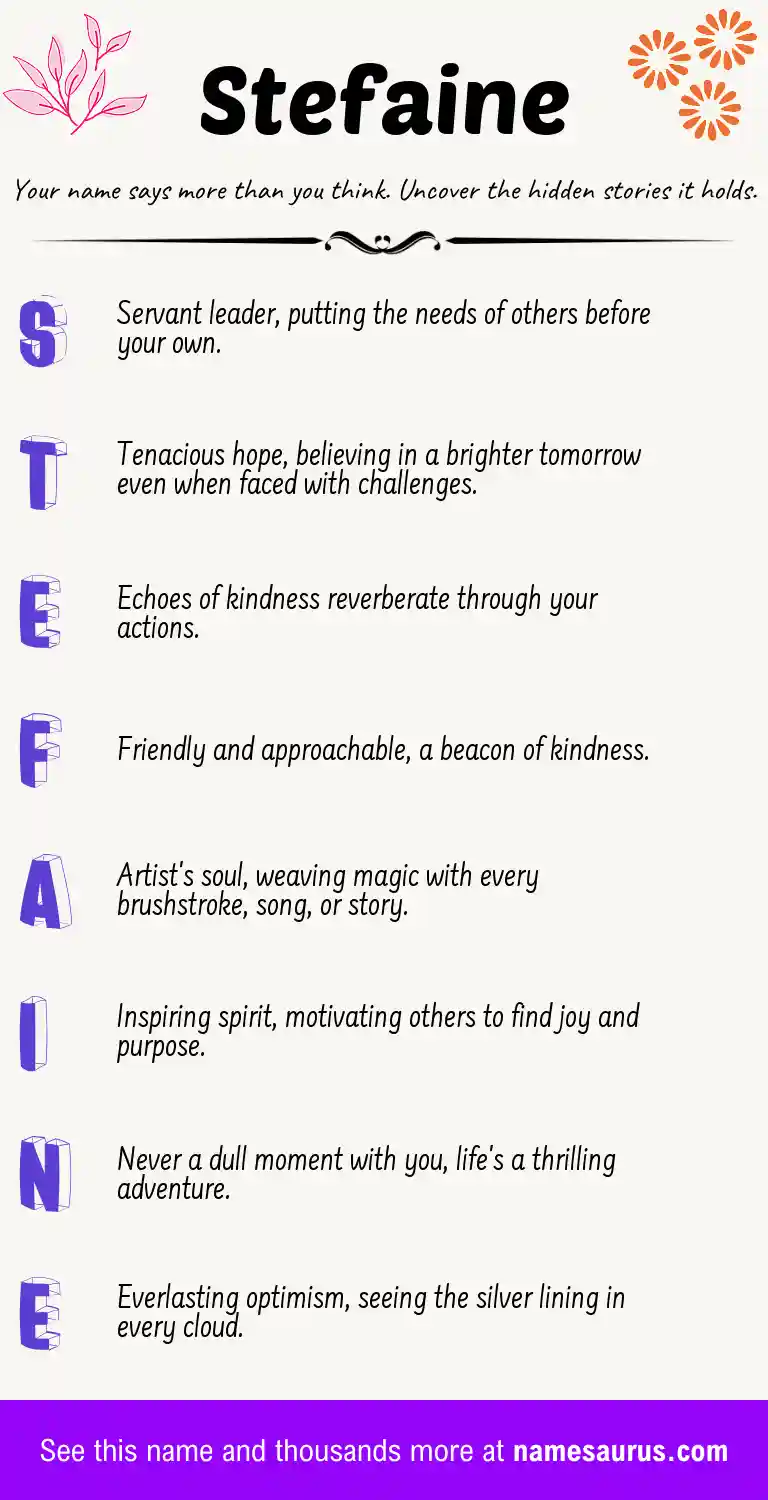 Acrostic poem about Stefaine.