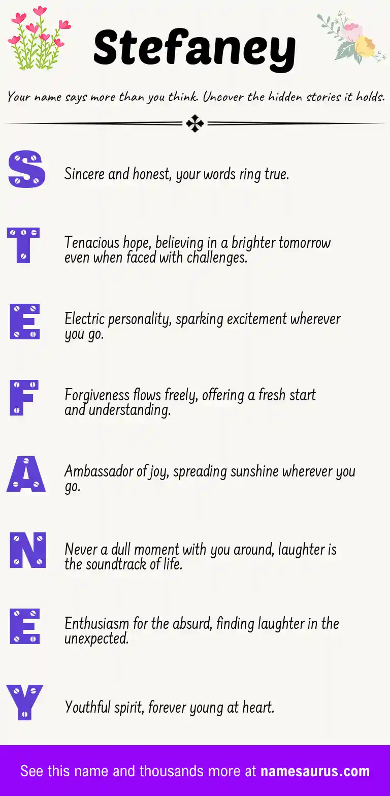 Acrostic poem about Stefaney.