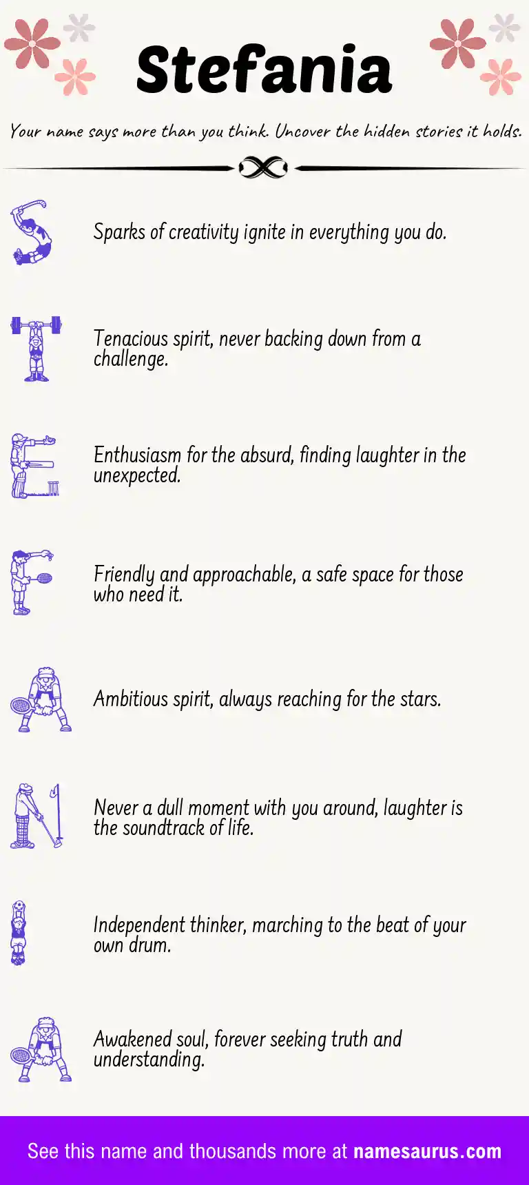 Acrostic poem about Stefania.