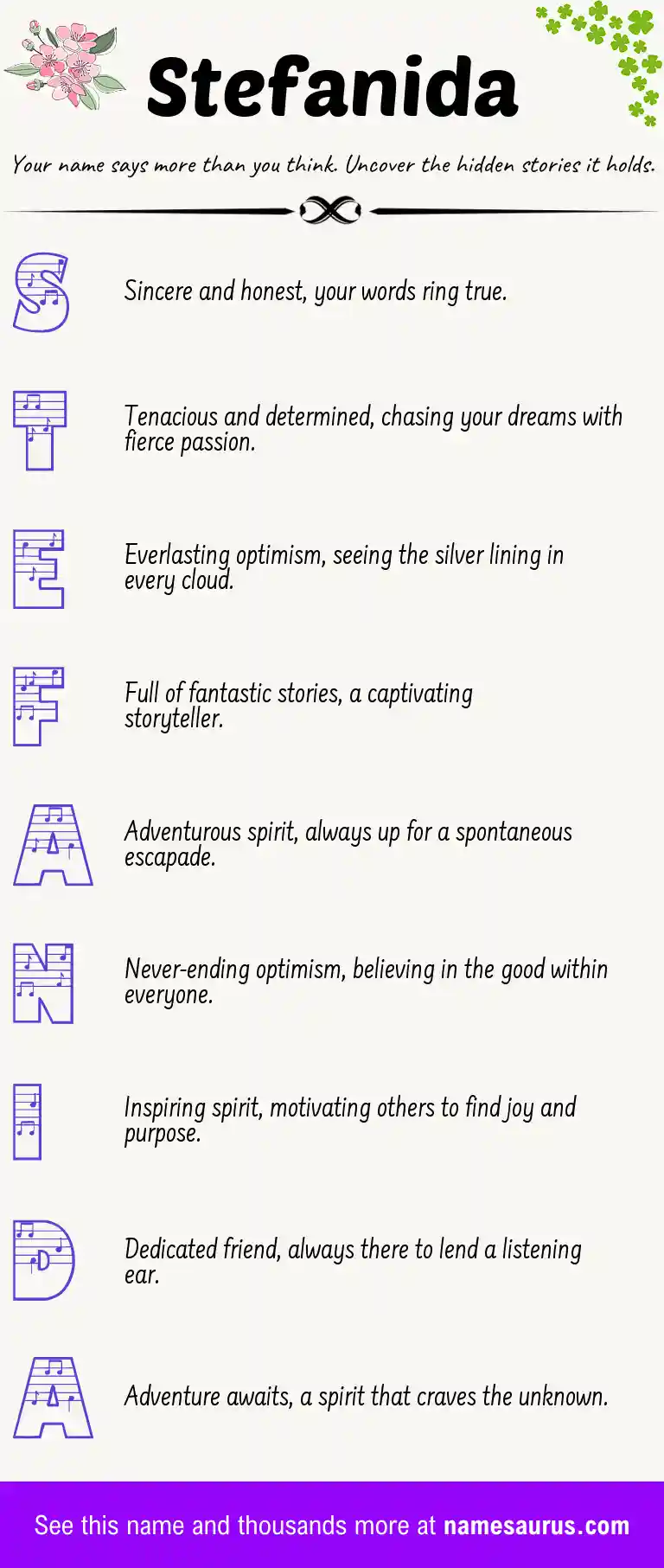Acrostic poem about Stefanida.