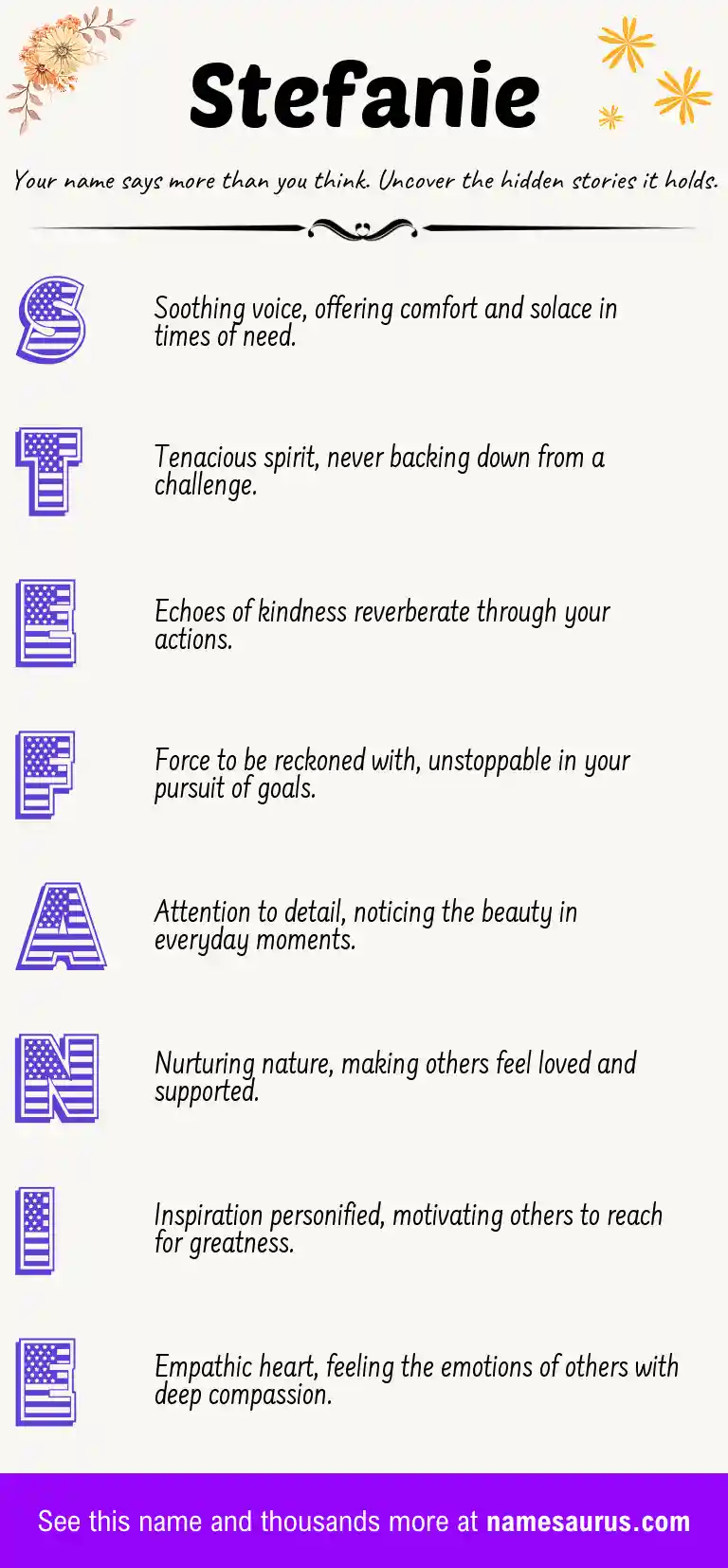 Acrostic poem about Stefanie.