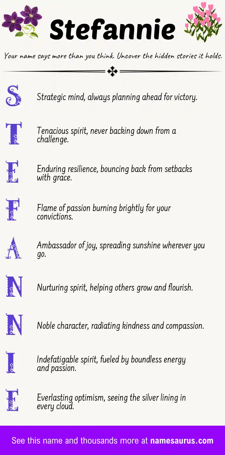 Acrostic poem about Stefannie.