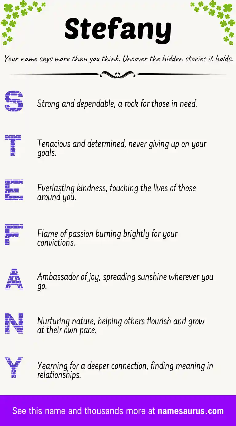 Acrostic poem about Stefany.