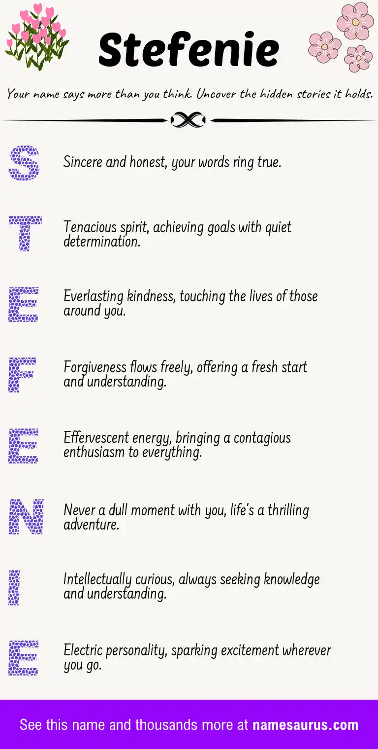 Acrostic poem about Stefenie.