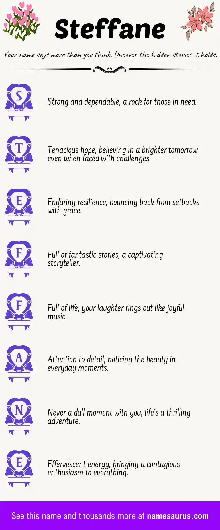 Acrostic poem about Steffane.