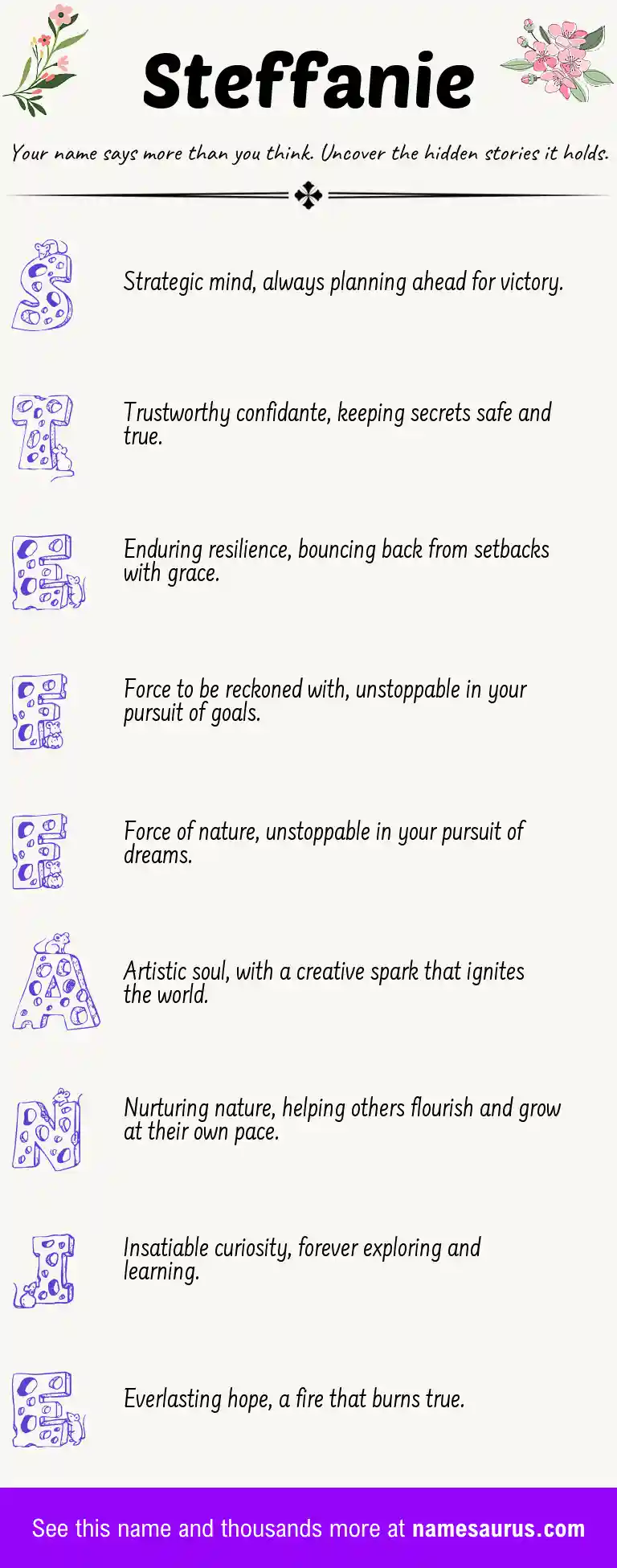 Acrostic poem about Steffanie.
