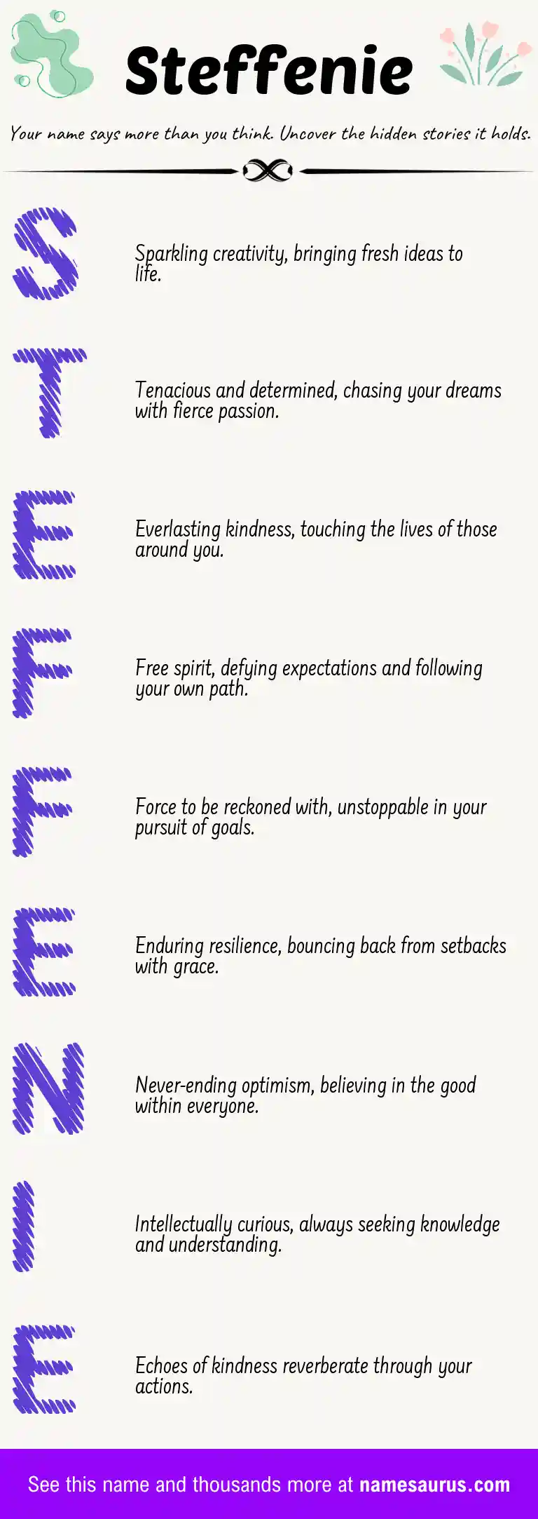 Acrostic poem about Steffenie.