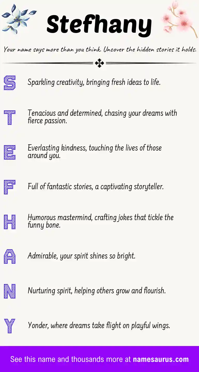 Acrostic poem about Stefhany.