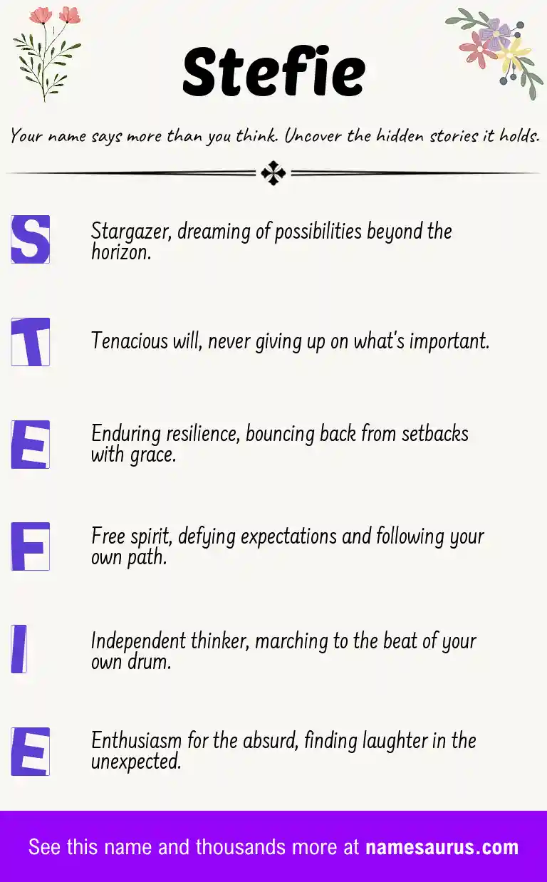 Acrostic poem about Stefie.