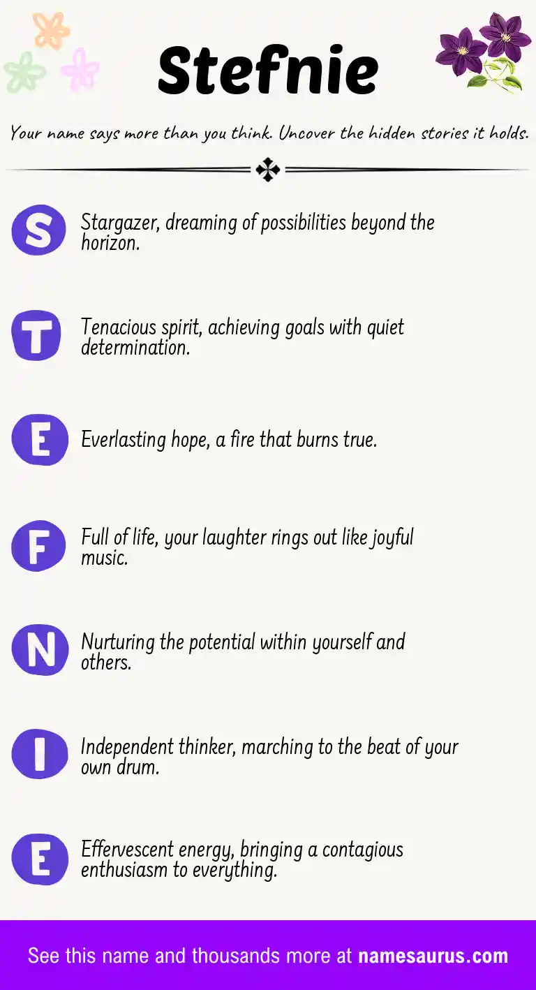 Acrostic poem about Stefnie.