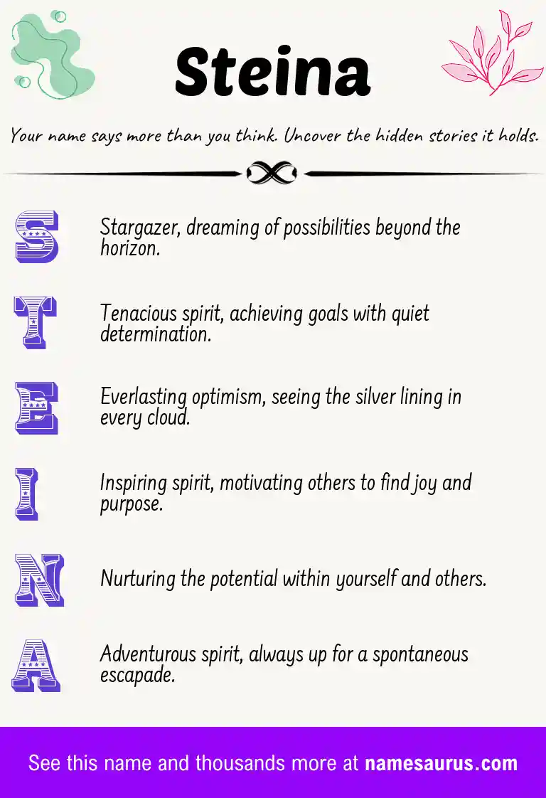 Acrostic poem about Steina.