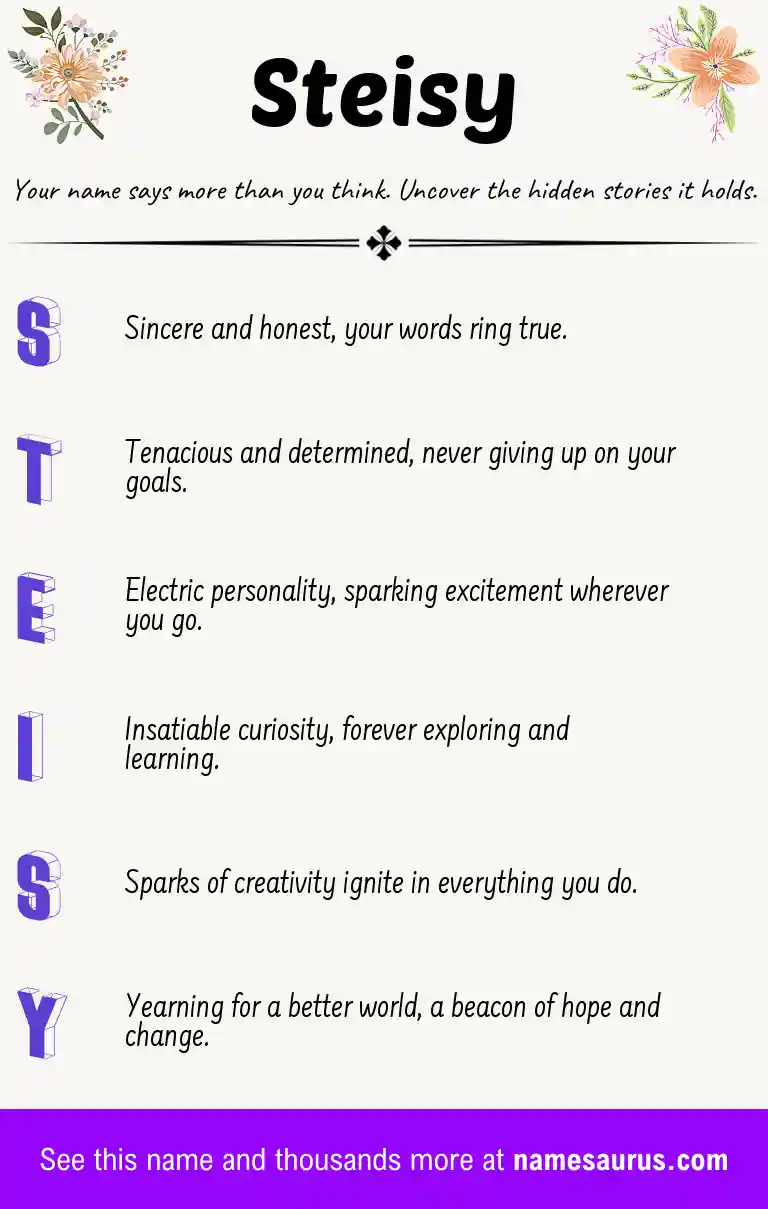 Acrostic poem about Steisy.