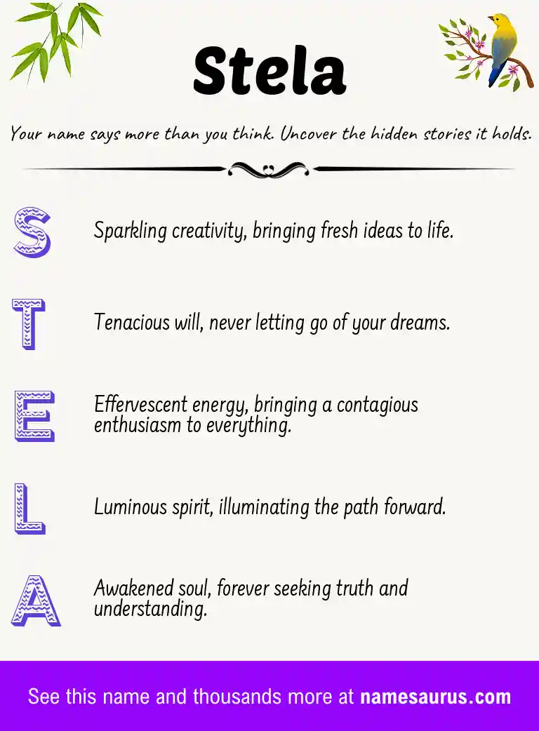 Acrostic poem about Stela.