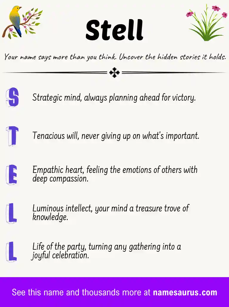 Acrostic poem about Stell.