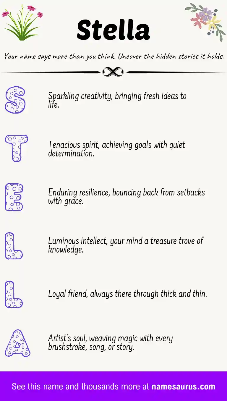Acrostic poem about Stella.