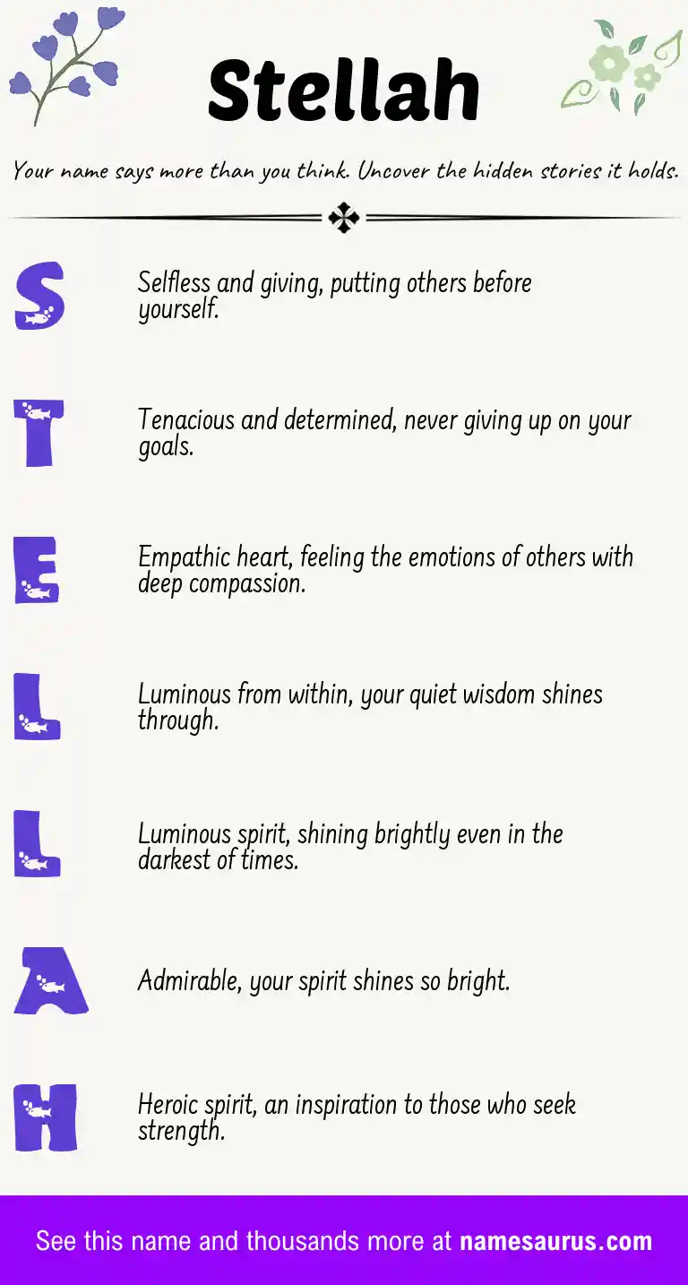 Acrostic poem about Stellah.