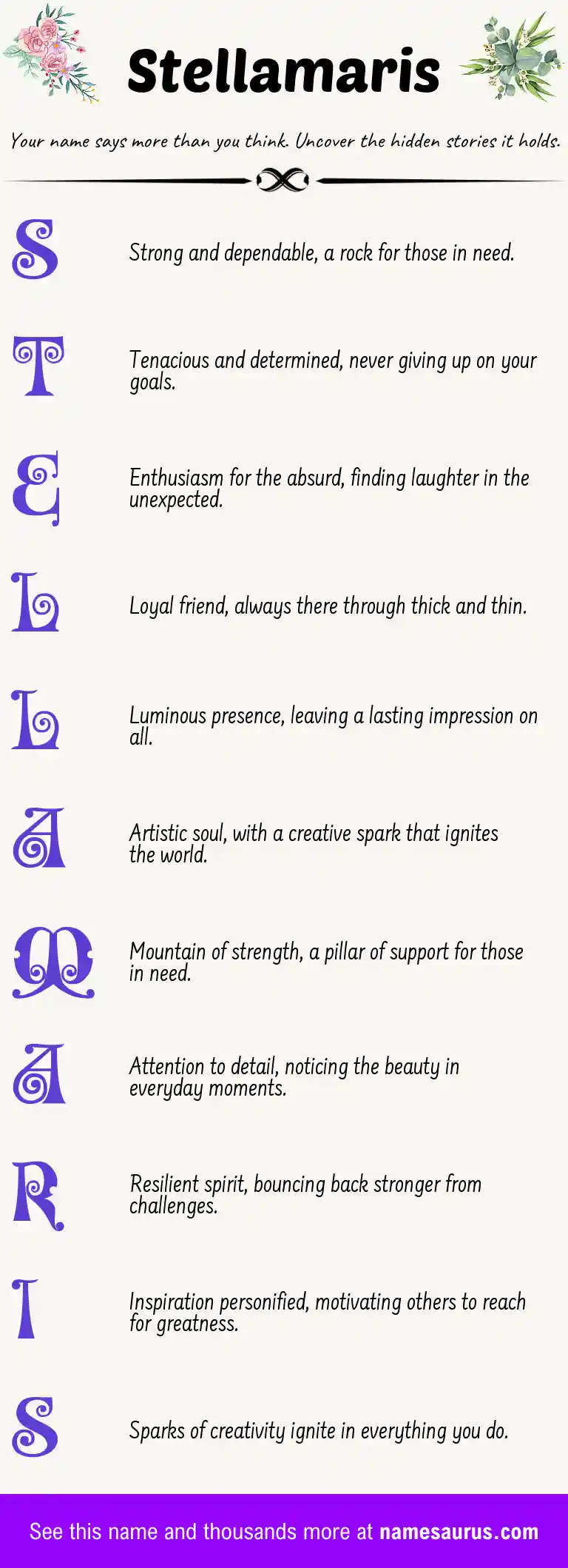 Acrostic poem about Stellamaris.